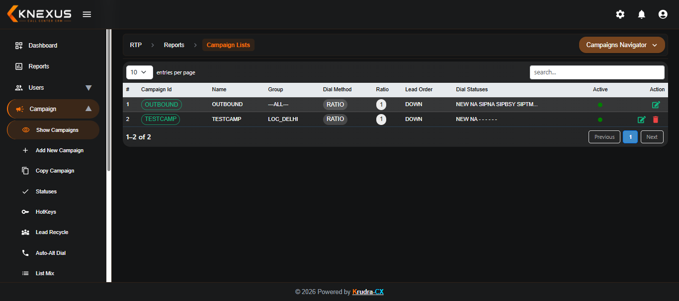 KRUDRA-CX Knexus CRM campaign management